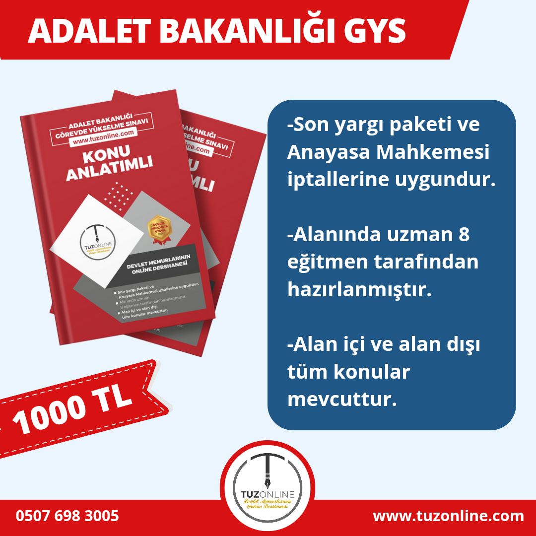 Adalet Bakanlığı GYS Konu Anlatımlı Kitap